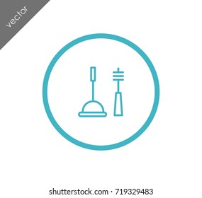 fireplace cleaning tools icon