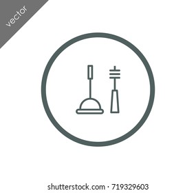 fireplace cleaning tools icon