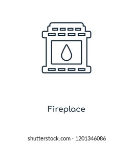 Fireplace concept line icon. Linear Fireplace concept outline symbol design. This simple element illustration can be used for web and mobile UI/UX.