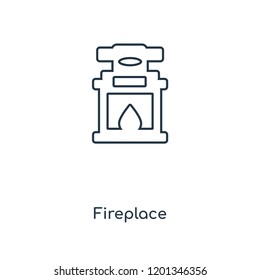 Fireplace concept line icon. Linear Fireplace concept outline symbol design. This simple element illustration can be used for web and mobile UI/UX.