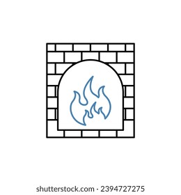 Fireplace concept line icon. Simple element illustration. Fireplace concept outline symbol design.