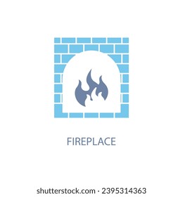 Fireplace concept line icon. Simple element illustration. Fireplace concept outline symbol design.