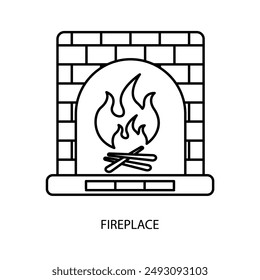 fireplace concept line icon. Simple element illustration.fireplace concept outline symbol design.