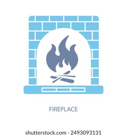 fireplace concept line icon. Simple element illustration.fireplace concept outline symbol design.