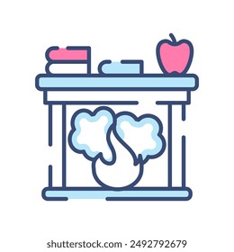 Fireplace Filled Color Icon, Vector illustration