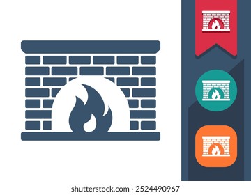 Chimenea, Fuego, Icono de llama. Profesional, ícono de píxel perfecto. Formato EPS 10.