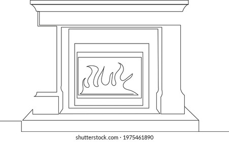 fireplace with fire in one continuous line