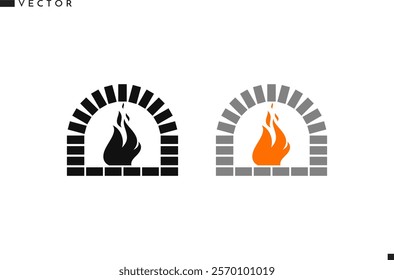 Fireplace with fire. Vector illustration EPS10