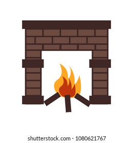 Fireplace with flame icon