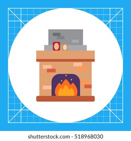 Fireplace with flame icon