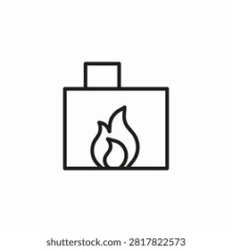 fireplace flame inside icon sign vector