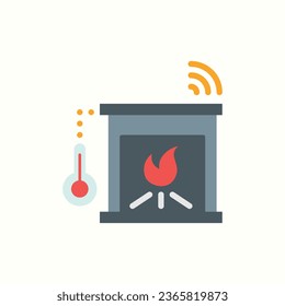 fireplace flat icon, isolated icon in light background, perfect for website, blog, logo, graphic design, social media, UI, mobile app