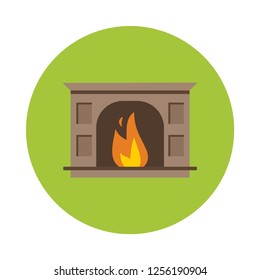 Fireplace flat icon. You can be used fireplace icon for several purposes like: websites, print templates, presentation templates, promotional materials, info-graphics, web and mobile phone apps.