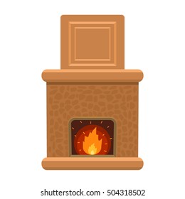 fireplace. flat vector illustration isolated on white background