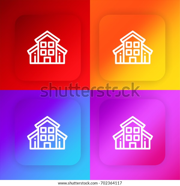 Fireplace Four Color Gradient App Icon Stock Vector Royalty Free