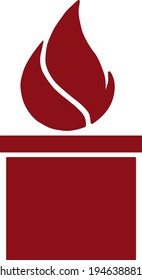 Icono del vector del bloque de combustible de la chimenea