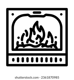 fireplace gas service line icon vector. fireplace gas service sign. isolated contour symbol black illustration