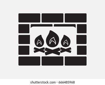 Fireplace, gear, icon, vector illustration of Eps10