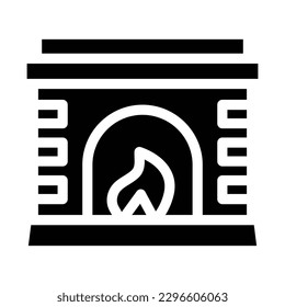 gráfico vectorial de ilustración de icono de glifo de chimenea