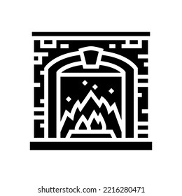 fireplace glyph icon vector. fireplace sign. isolated symbol illustration