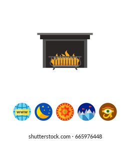 Fireplace grate icon