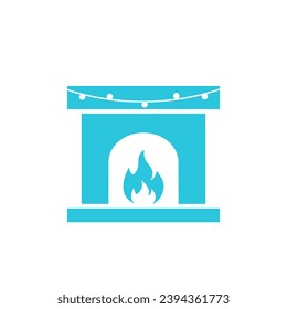 Feuerstelle-Symbol. Aus blauem Symbolsatz.