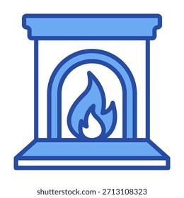 Icono de chimenea azul Ilustración vectorial