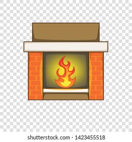 Fireplace icon. Cartoon illustration of fireplace vector icon for web