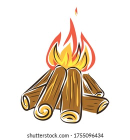 Fireplace icon. Cartoon of fireplace vector icon for web design isolated on white background