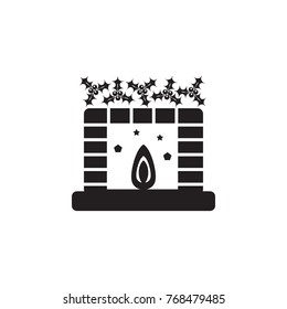 Fireplace Icon. Christmas or New Year element. Premium quality graphic design. Signs, outline symbols collection, simple icon for websites, web design, mobile app on white background