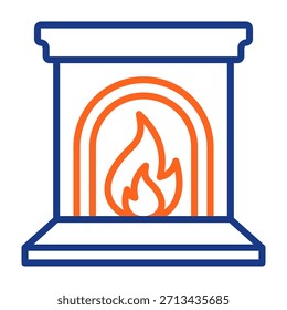 Ilustração do vetor de cor do ícone de substituição de lareira