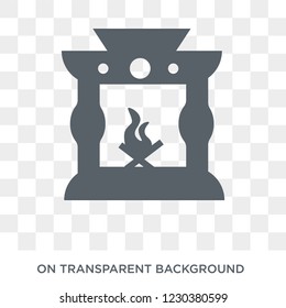 Fireplace icon. Fireplace design concept from Furniture and household collection. Simple element vector illustration on transparent background.