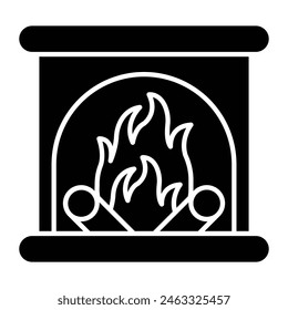 Fireplace Icon Design For Personal And Commercial Use.