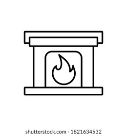 Fireplace icon design with white background. Flat design style.