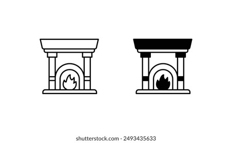 Fireplace icon design with white background stock illustration