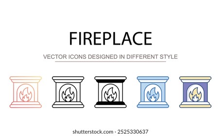 Lareira design ícone com fundo branco ilustração stock