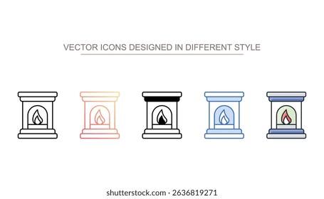 Fireplace icon design with white background stock illustration
