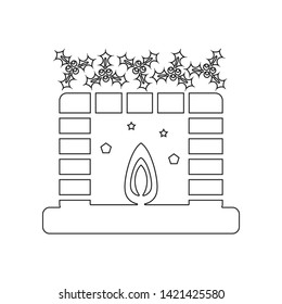 Fireplace icon. Element of winter for mobile concept and web apps icon. Outline, thin line icon for website design and development, app development
