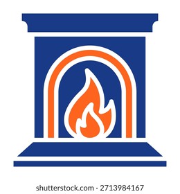 Ilustración vectorial de llenado de iconos de chimenea
