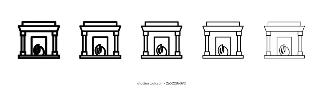 fireplace icon filled flat sign concept for web design.
