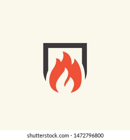 Fireplace icon. Flame illustration. Vector illustration.