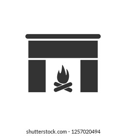 Fireplace. Icon Flat