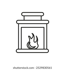 Conjunto de símbolos de línea plana de icono de chimenea.