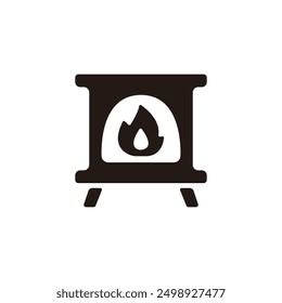 Kaminsymbol. Flache Silhouettenausführung.