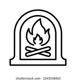 fireplace icon flat trendy popular simple