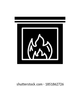 Fireplace icon glyph style vector