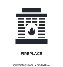 Kamin Symbol Glyphe Stil. Vektorgrafik für Grafikdesign