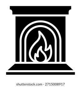 Ilustración vectorial de glifo de icono de chimenea