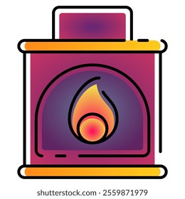 fireplace icon with gradient line style. Suitable for website design, logo, app, UI and etc. Based on the size of the icon in general, so it can be reduced.