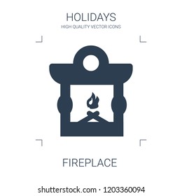 fireplace icon. high quality filled fireplace icon on white background. from holidays collection flat trendy vector fireplace symbol. use for web and mobile